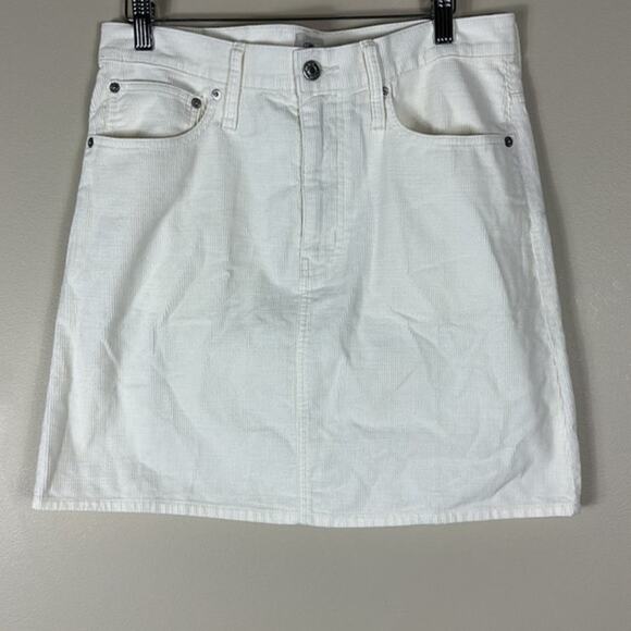 J. Crew NWT 100% Cotton Ivory Corduroy A-Line Mini Skirt - Picture 1 of 5